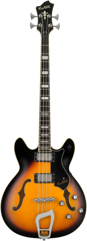 Hagström Semi-Akoestische Basgitaar Viking, Tobacco Sunburst